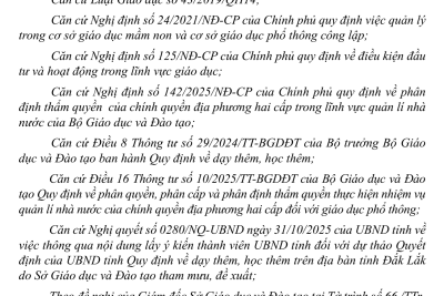 Quyết định ban hành quy định về dạy thêm, học thêm trên địa bàn tỉnh Đắk Lắk